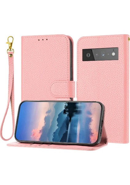 Google Piksel 6 Pro Litch Desen Kart Yuvaları Tutucu Cüzdan Için Telefon Kılıfı (Yurt Dışından)