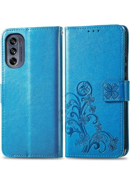 Motorola Moto G62 Dört Yapraklı Yonca Kısa Kayış Zarif Iş Için Kılıf (Yurt Dışından)