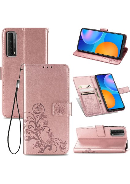 Huawei P Akıllı 2021 Flip Kapak Için Kılıf Kısa Kayış Dört Yapraklı Yonca Durumda (Yurt Dışından) fiyatları