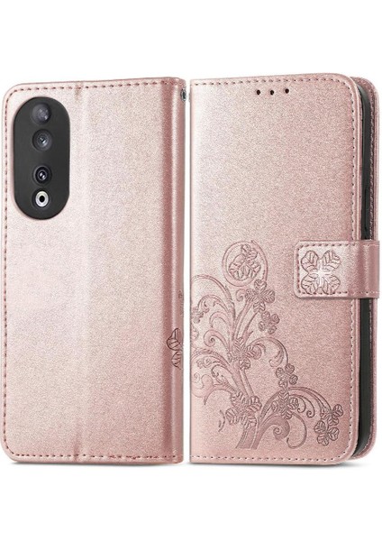 Huawei Onur Için Kılıf 90 5g Kısa Kayış Zarif Iş Dört Yaprak Kılıf (Yurt Dışından)