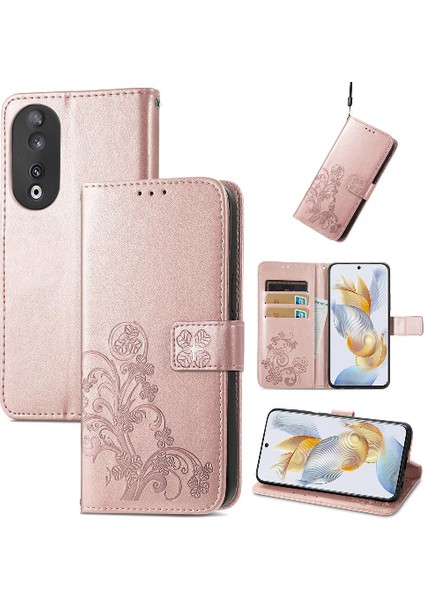 Huawei Onur Için Kılıf 90 5g Kısa Kayış Zarif Iş Dört Yaprak Kılıf (Yurt Dışından)