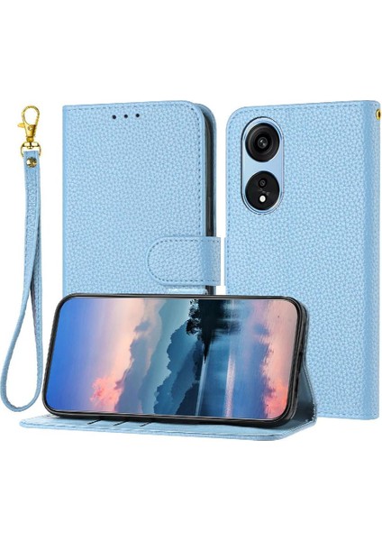 Oppo A17/A17K Pu Deri Cüzdan Kart Yuvaları Tutucu Litch Flip Için Telefon Kılıfı (Yurt Dışından)