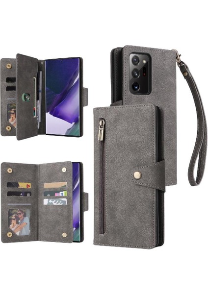Samsung Galaxy Not 20 Için Kılıf El Kayışı Fermuar ile Ultra Kart Tutucu (Yurt Dışından)
