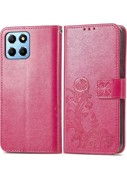 Huawei Onur X8 5g Için Kılıf Kısa Kayış Flip Kapak Dört Yapraklı Yonca Durumda (Yurt Dışından)
