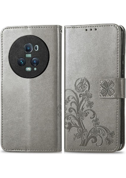 Huawei Onur Magic5 Pro Dört Yapraklı Yonca Flip Kapak Zarif (Yurt Dışından)