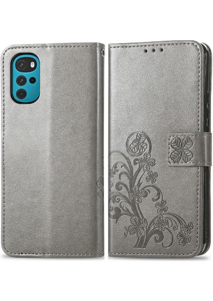 Motorola Moto G22 Dört Yapraklı Yonca Kısa Kayış Zarif Iş Için Kılıf (Yurt Dışından)