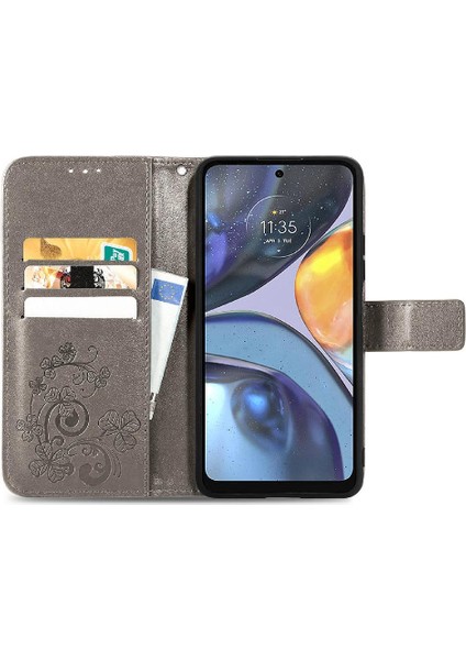 Motorola Moto G22 Dört Yapraklı Yonca Kısa Kayış Zarif Iş Için Kılıf (Yurt Dışından) modelleri