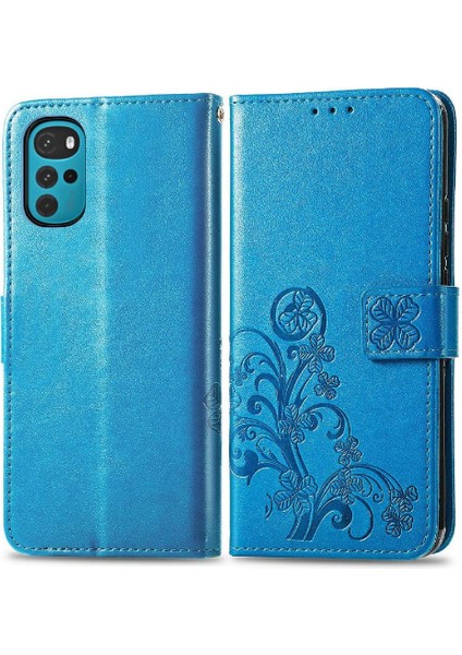 Motorola Moto G22 Dört Yapraklı Yonca Kısa Kayış Zarif Iş Için Kılıf (Yurt Dışından)