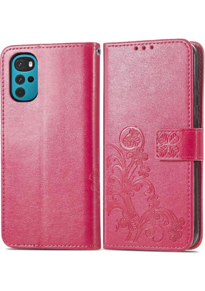 Motorola Moto G22 Dört Yapraklı Yonca Kısa Kayış Zarif Iş Için Kılıf (Yurt Dışından)