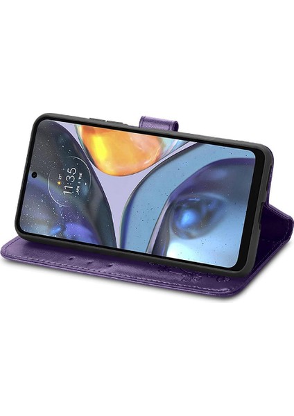 Motorola Moto G22 Dört Yapraklı Yonca Kısa Kayış Zarif Iş Için Kılıf (Yurt Dışından) modelleri