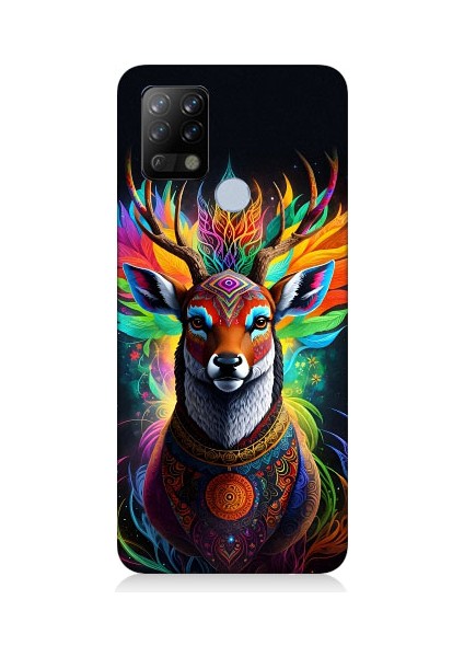 Tecno Pova Uyumlu Mistik Ala Geyik Desenli Silikon Kılıf