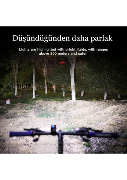 Bisiklet LCD Hız Göstergesi Su Geçirmez Şarjlı LED Işık Km Ekran Kronometre Bisiklet Kornası Feneri