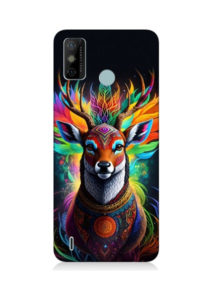 Tecno Spark 6 Go Uyumlu Mistik Ala Geyik Desenli Silikon Kılıf