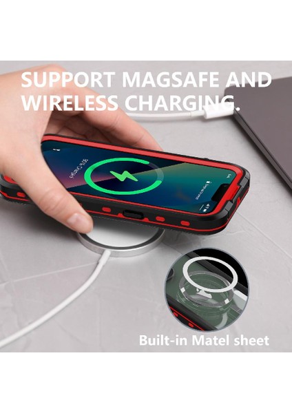 Iphone 14 Için Kılıf Artı Ekran Koruyucu Su Geçirmez IP68 Tam Inşa (Yurt Dışından)