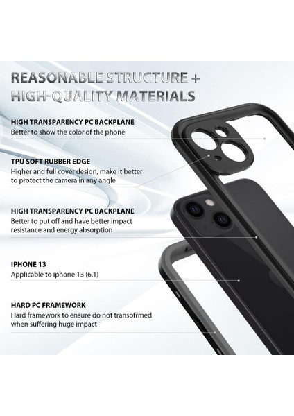 Iphone 13 Için Kılıf 12FT Askeri Darbeye Dayanıklı Ekran Koruyucu IP68 Tam (Yurt Dışından) indirimleri