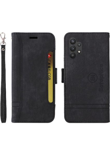 Samsung Galaxy A32 5g Kart Yuvaları Için Kılıf Tpu Deri Manyetik Cüzdan Flip (Yurt Dışından)