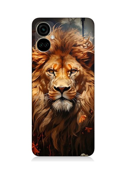Tecno Camon 19 Pro Uyumlu Yorgun Savaşçı Aslan Desenli Silikon Kılıf