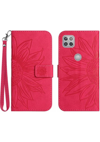 Motorola Moto G9 Güç Kısa Kayış Flip Cüzdan Telefon Kılıfı Lüks (Yurt Dışından)