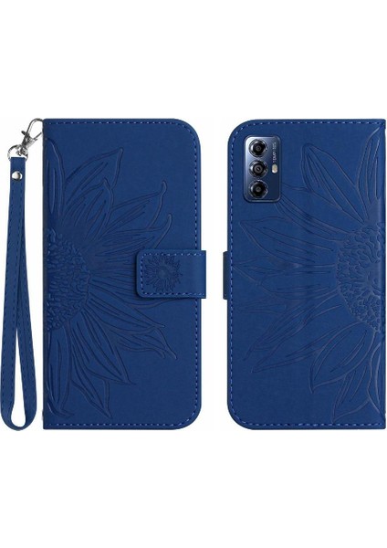 Motorola Moto G Oynamak Için 2023 Kabartmalı Ayçiçeği Kısa Kayış Flip Pu (Yurt Dışından)