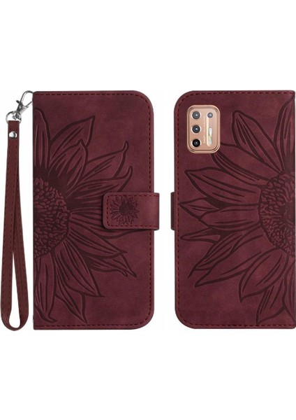 Motorola Moto G9 Artı Flip Cüzdan Telefon Kılıfı Için Kart Yuvaları ile Pu (Yurt Dışından)