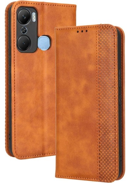 Infinix Sıcak 12 Pro Cüzdan Manyetik Kapatma Pu Deri Kılıf (Yurt Dışından)
