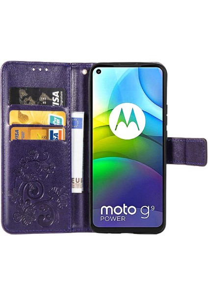 Motorola Moto G9 Güç Zarif Iş Kısa Kayış Dört Yaprak (Yurt Dışından)