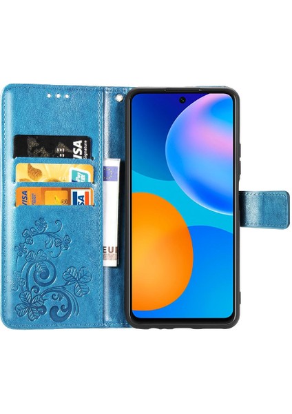 Huawei P Akıllı 2021 Flip Kapak Için Kılıf Kısa Kayış Dört Yapraklı Yonca Durumda (Yurt Dışından) indirimleri