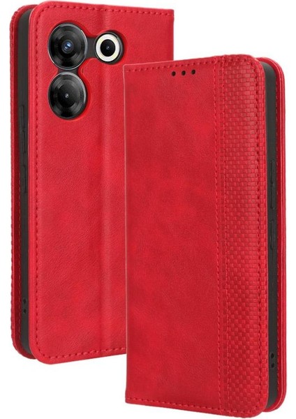 Tecno Camon 20 Pro 5g Manyetik Kapatma Cüzdan Pu Deri Için Kılıf (Yurt Dışından)