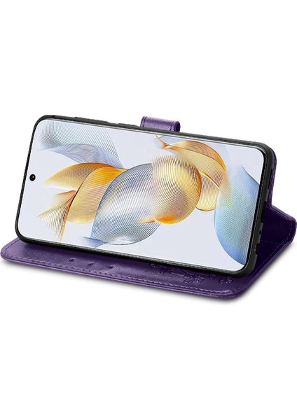 Huawei Onur Için Kılıf 90 5g Kısa Kayış Zarif Iş Dört Yaprak Kılıf (Yurt Dışından)