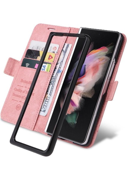 Bdt Shop Samsung Galaxy Z Için Kılıf Fold 3 5g Kart Yuvaları Cüzdan Kapak Çevirin Tpu (Yurt Dışından)