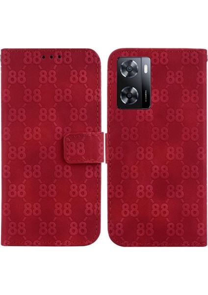 Oneplus Nord N20 Se Için Telefon Kılıfı Pu Deri Çift 8 Kabartmalı Kart Kapak (Yurt Dışından)