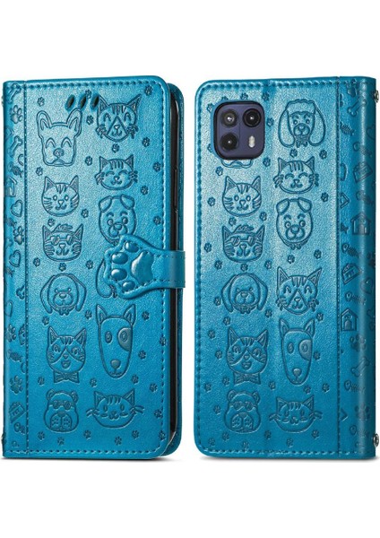 Moto G50 5g Flip Kapak Için Kılıf Darbeye Kısa Kayış Karikatür Hayvanlar (Yurt Dışından)