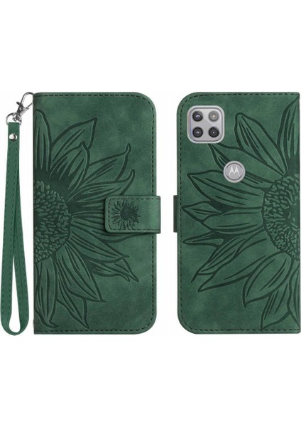 Motorola Moto G9 Güç Kısa Kayış Flip Cüzdan Telefon Kılıfı Lüks (Yurt Dışından)