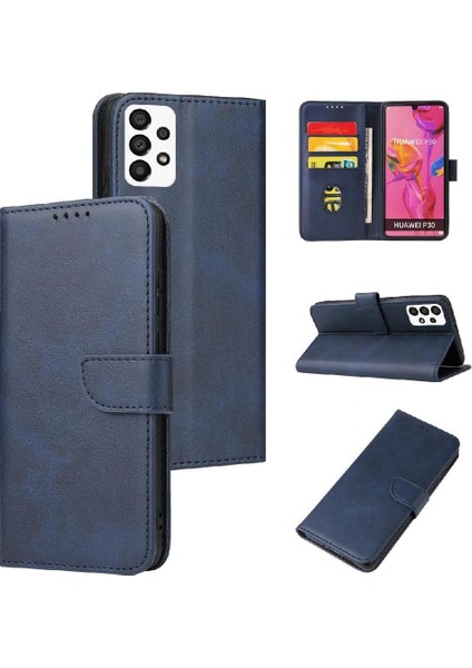 Samsung Galaxy A73 5g Deri Folio Flip Case Manyetik Karbon (Yurt Dışından)
