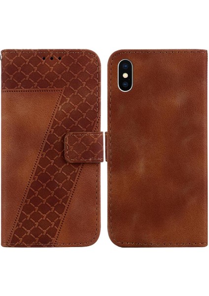 Iphone Xs Max Flip Folio Kapak Için Telefon Kılıfı Pu Deri Kart Yuvası Cüzdan (Yurt Dışından)