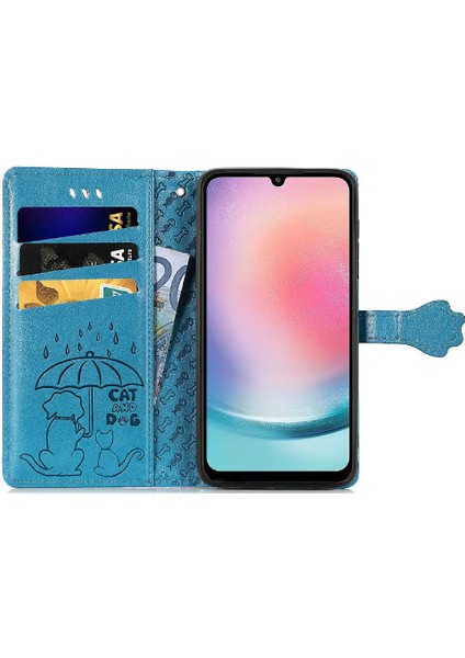 Samsung Galaxy A24 4g Için Kılıf Kısa Kayış Deri Kılıf Karikatür Hayvanlar (Yurt Dışından)