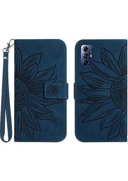 Motorola Moto G Oynamak Için 2023 Kabartmalı Ayçiçeği Kısa Kayış Flip Pu (Yurt Dışından)