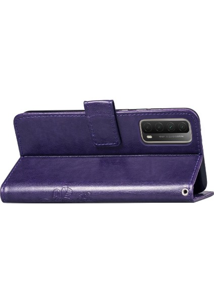 Huawei P Akıllı 2021 Flip Kapak Için Kılıf Kısa Kayış Dört Yapraklı Yonca Durumda (Yurt Dışından) fiyatları