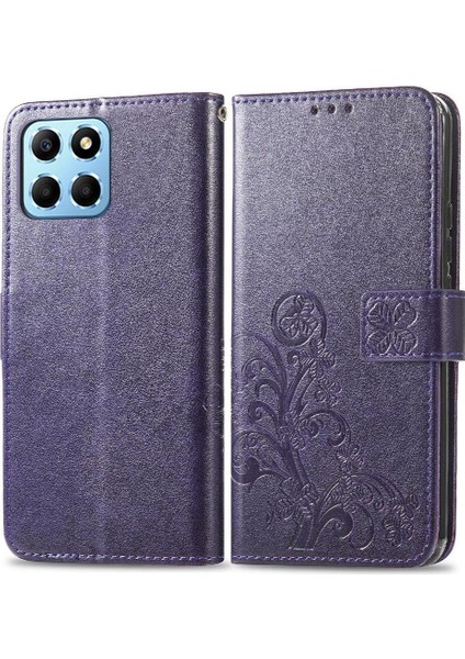 Huawei Onur X8 5g Için Kılıf Kısa Kayış Flip Kapak Dört Yapraklı Yonca Durumda (Yurt Dışından)