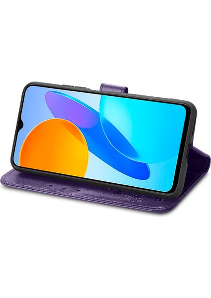 Huawei Onur X8 5g Için Kılıf Kısa Kayış Flip Kapak Dört Yapraklı Yonca Durumda (Yurt Dışından)