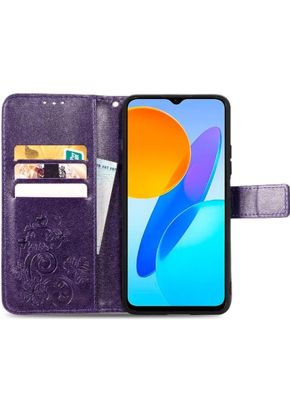 Huawei Onur X8 5g Için Kılıf Kısa Kayış Flip Kapak Dört Yapraklı Yonca Durumda (Yurt Dışından)
