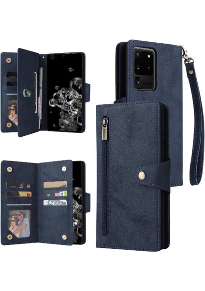 El Kayışı Kart Tutucu Manyetik ile Samsung Galaxy S20 Ultra Için Kılıf (Yurt Dışından)