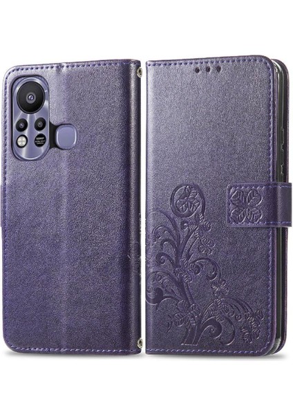 Infinix Sıcak 11S Flip Kapak Dört Yapraklı Yonca Zarif Iş Için Kılıf (Yurt Dışından)