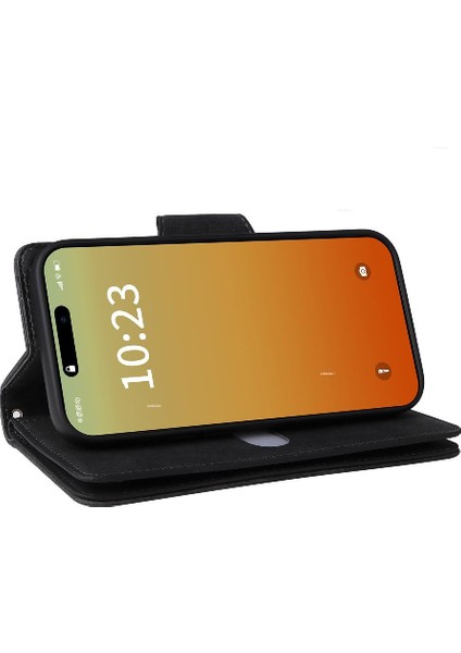 El Kayışı Manyetik Deri Kart Tutucu ile iphone 15 Pro Max Için Kılıf (Yurt Dışından)