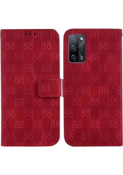 Oppo A16/A16S/A54S Kart Tutucu Çift 8 Kabartmalı Kickstand Için Telefon Kılıfı (Yurt Dışından)