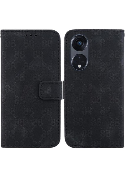 Telefon Kılıfı Için Oppo Oppo 8t 5g Kickstand Çift 8 Kabartmalı Pu Deri Kart (Yurt Dışından)