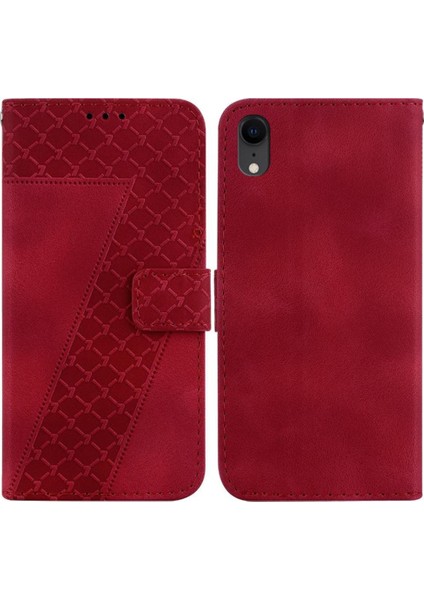 Iphone Xr Cüzdan Pu Deri Kabartmalı Desen Kart Yuvası Flip Telefon Kılıfı (Yurt Dışından)