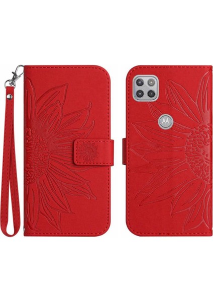 Motorola Moto G9 Güç Kısa Kayış Flip Cüzdan Telefon Kılıfı Lüks (Yurt Dışından)