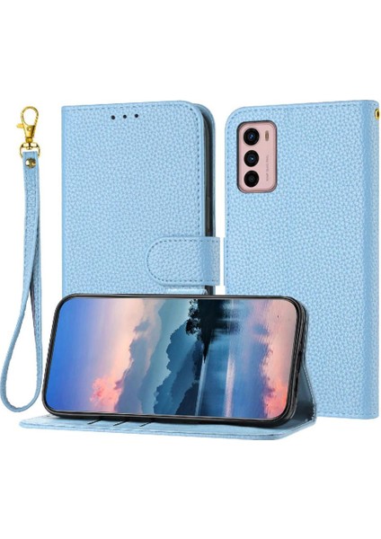 Motorola Moto G42 Flip Folio Litch Desen Kart Yuvaları Pu Için Telefon Kılıfı (Yurt Dışından)