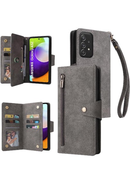 Samsung Galaxy Case 5g Fermuar Cüzdan Kapak Manyetik Deri Kart Durumda (Yurt Dışından)